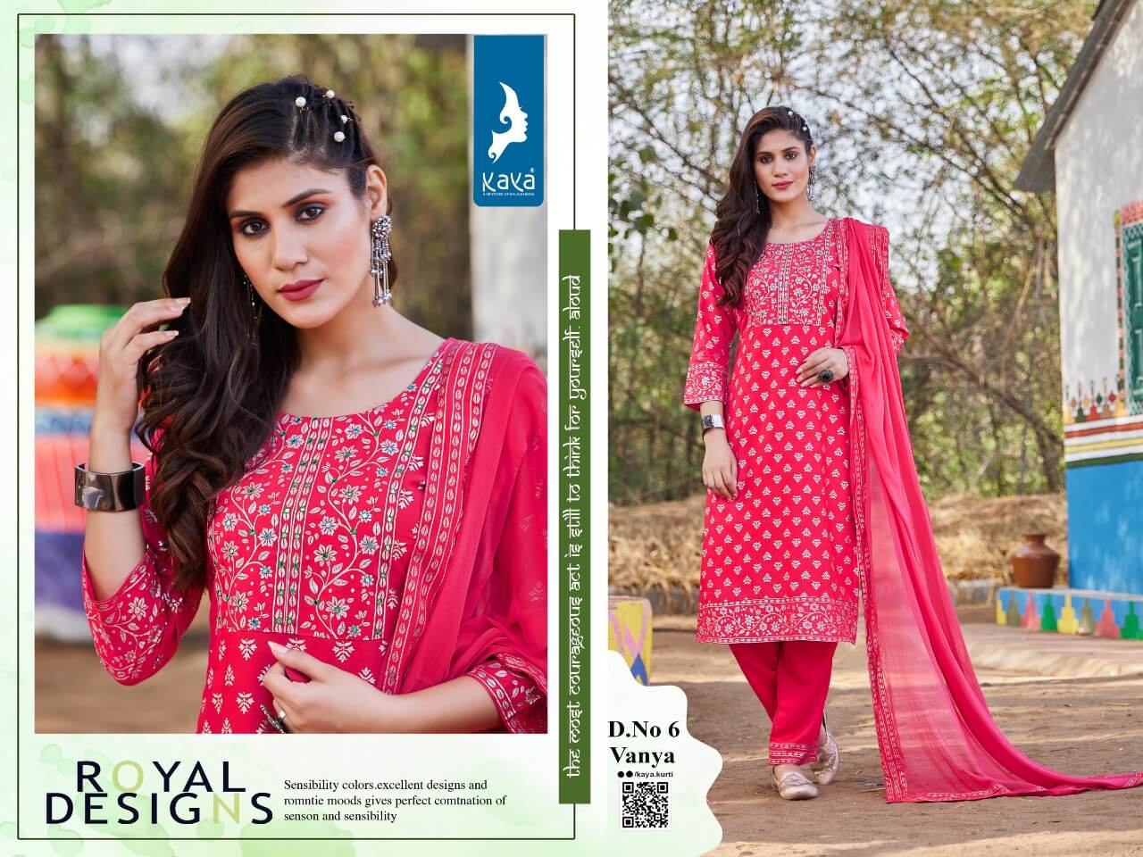 Kaya Vanya New Designer Ethnic Wear Rayon Kurti With Pant And Dupatta Collection